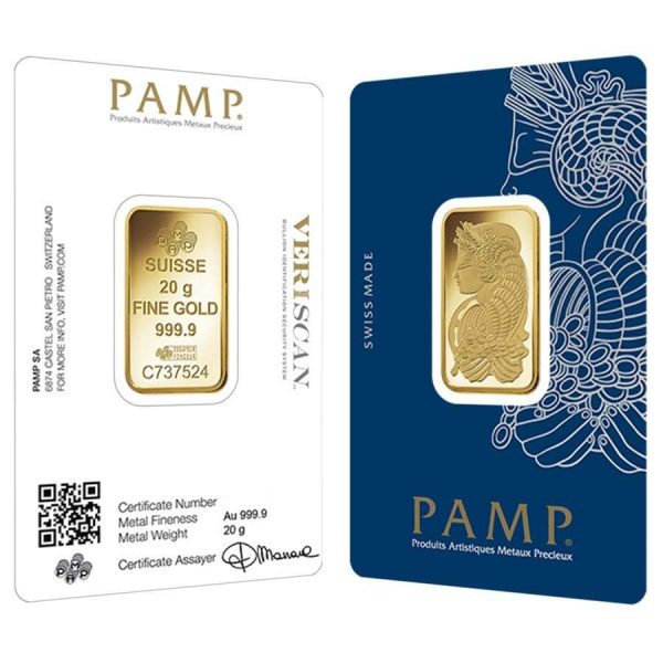 20 gram PAMP Gold bar 999.9