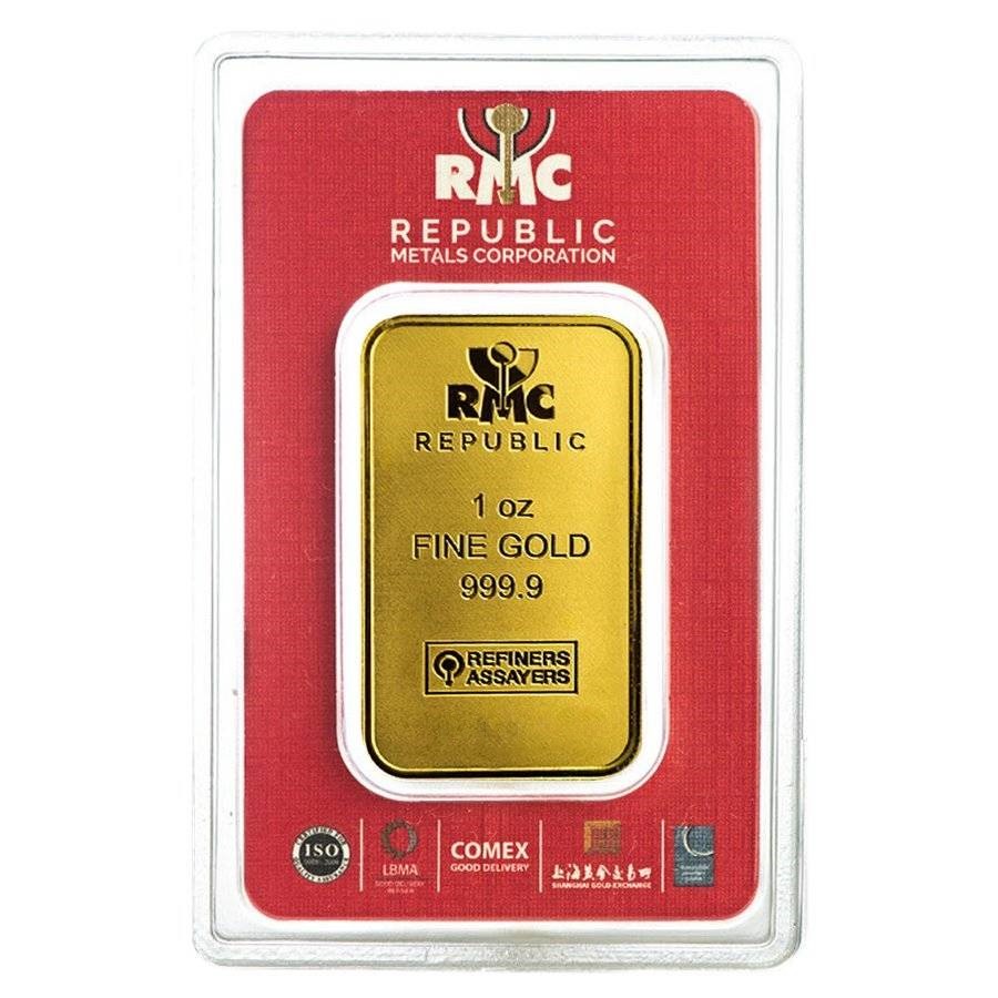 1 oz Republic Metals Corporation Gold Bar .9999