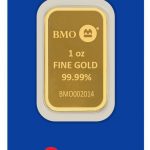 1 OZ gold Bar Bank Of Montreal .9999
